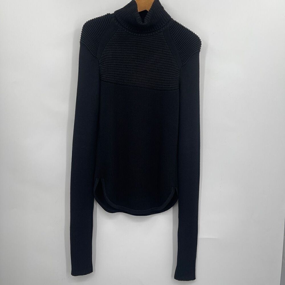 Isabel Marant Black Stretch Merino Wool Turtle Neck Pullover Sweater Size 42